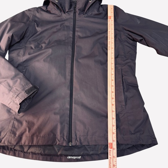 Adidas ClimaProof Large Dark Gray Waterproof Insulated Hooded Jacket Chest 46" - Picture 14 of 15